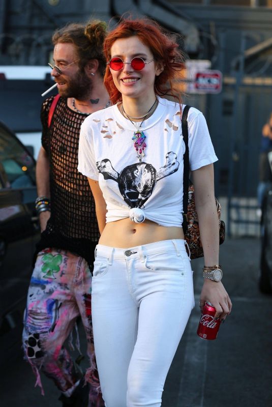 BELLA THORNE Leaves Body Electric Tattoo Shop in West Hollywood 10/10/2017