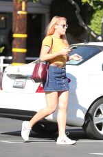 BUSY PHILIPPS in Denim Skirt Out for Lunch in Los Angeles 10/23/2017