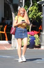 BUSY PHILIPPS in Denim Skirt Out for Lunch in Los Angeles 10/23/2017
