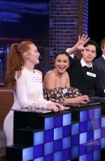 CAMILA MENDES, LILI REINHART and MADELAINE PETSCH at Tonight Show Starring Jimmy Fallon in New York 10/03/2017