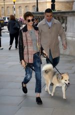 CARA DELEVINGNE with Her Dog Arrives at Hotel in London 10/05/2017