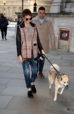 CARA DELEVINGNE with Her Dog Arrives at Hotel in London 10/05/2017