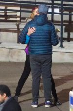 CHARLIZE THERON and Seth Rogen on the Set of  Flarsky in Montreal 10/27/2017