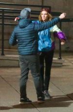 CHARLIZE THERON and Seth Rogen on the Set of  Flarsky in Montreal 10/27/2017