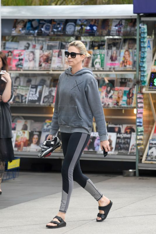 CHARLIZE THERON Heading to a Gym in Los Angeles 10/30/2017