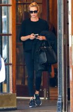 CHARLIZE THERON Leaves Her Hotel in Montreal 10/23/2017