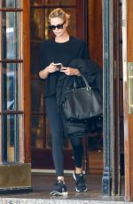 CHARLIZE THERON Leaves Her Hotel in Montreal 10/23/2017