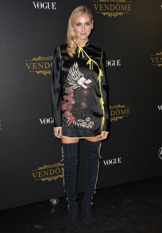 CHIARA FERRAGNI at Vogue Party at Paris Fashion Week 10/01/2017
