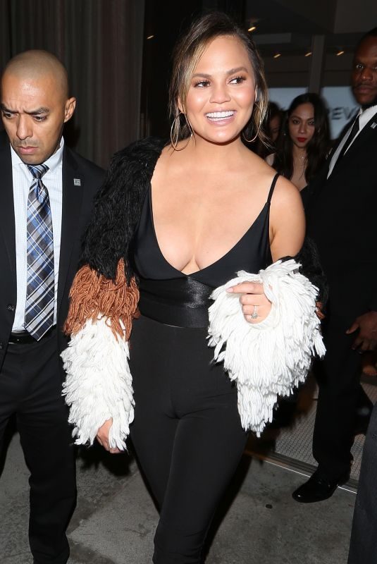 CHRISSY TEIGEN Leaves Chrissy Teigen Revolve Launch Party in Los Angeles 10/11/2017
