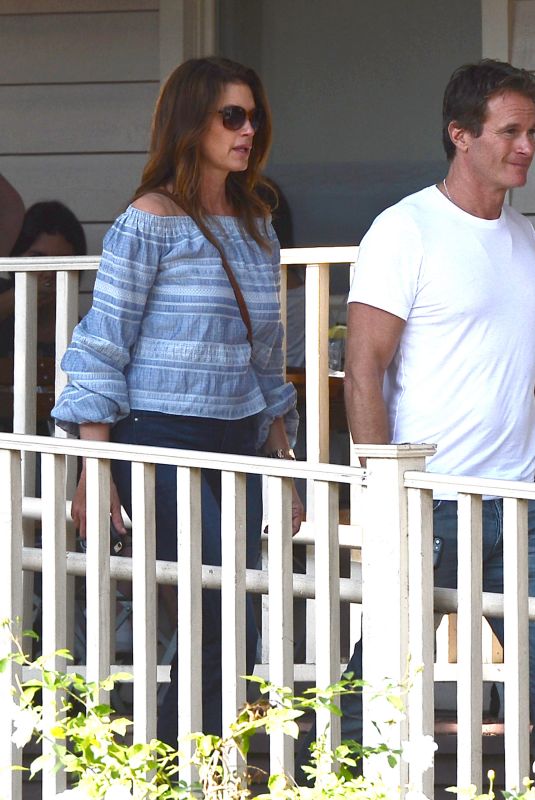 CINDY CRAWFORD and Rande Gerber at Minotti Furniture in West Hollywood 10/12/2017