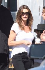 CINDY CRAWFORD on the Set of a Photoshoot in Santa Monica 10/26/2017