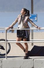 CINDY CRAWFORD on the Set of a Photoshoot in Santa Monica 10/26/2017