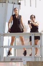CINDY CRAWFORD on the Set of a Photoshoot in Santa Monica 10/26/2017