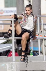CINDY CRAWFORD on the Set of a Photoshoot in Santa Monica 10/26/2017