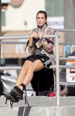 CINDY CRAWFORD on the Set of a Photoshoot in Santa Monica 10/26/2017