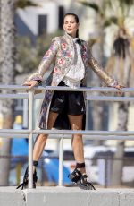 CINDY CRAWFORD on the Set of a Photoshoot in Santa Monica 10/26/2017