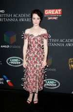 CLAIRE FOY at Bafta Los Angeles Britannia Awards in Los Angeles 10/27/2017