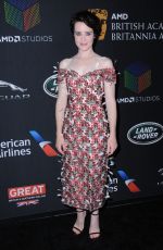 CLAIRE FOY at Bafta Los Angeles Britannia Awards in Los Angeles 10/27/2017