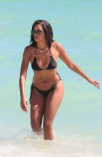 CLAUDIA JORDAN in Bikini on the Beach in Miami 10/15/2017