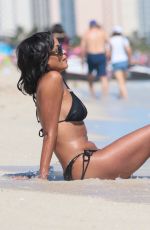 CLAUDIA JORDAN in Bikini on the Beach in Miami 10/15/2017