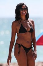 CLAUDIA JORDAN in Bikini on the Beach in Miami 10/15/2017