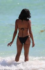 CLAUDIA JORDAN in Bikini on the Beach in Miami 10/15/2017