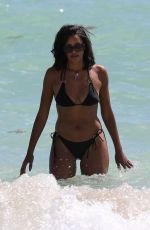 CLAUDIA JORDAN in Bikini on the Beach in Miami 10/15/2017