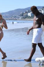 COURTNEY STODDEN in Bikini and Shondo Blades on the Beach in Malibu 10/17/2017