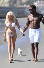 COURTNEY STODDEN in Bikini and Shondo Blades on the Beach in Malibu 10/17/2017
