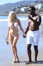 COURTNEY STODDEN in Bikini and Shondo Blades on the Beach in Malibu 10/17/2017