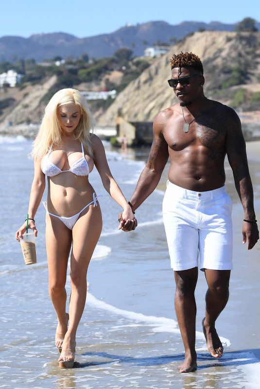 COURTNEY STODDEN in Bikini and Shondo Blades on the Beach in Malibu 10/17/2017