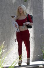 COURTNEY STODDEN Out with Her Dog in West Hollywood 10/23/2017