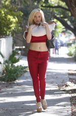 COURTNEY STODDEN Out with Her Dog in West Hollywood 10/23/2017