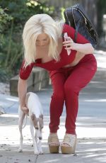 COURTNEY STODDEN Out with Her Dog in West Hollywood 10/23/2017
