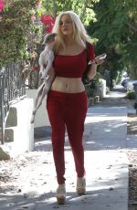 COURTNEY STODDEN Out with Her Dog in West Hollywood 10/23/2017