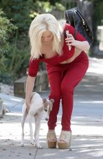 COURTNEY STODDEN Out with Her Dog in West Hollywood 10/23/2017