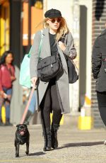 DAKOTA FANNING Out with Her Dog in New York 10/27/2017