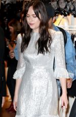 DAKOTA JOHNSON Leaves Intimissimi Grand Opening in New York 10/18/2017
