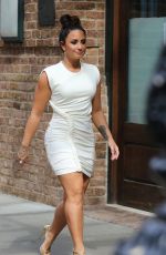 DEMI LOVATO in Tight Dress Out in New York 10/05/2017