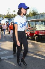 EIZA GONZALEZ Arrives at Dodger Stadium in Los Angeles 10/24/2017