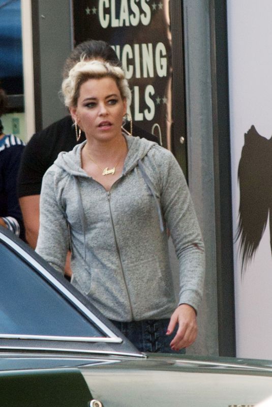 ELIZABETH BANKS on the Set of The Happytime Murders in Los Angeles 10/04/2017