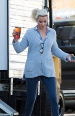 ELIZABETH BANKS on the Set of The Happytime Murders in Los Angeles 10/19/2017