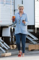 ELIZABETH BANKS on the Set of The Happytime Murders in Los Angeles 10/19/2017