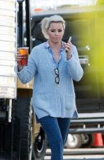 ELIZABETH BANKS on the Set of The Happytime Murders in Los Angeles 10/19/2017