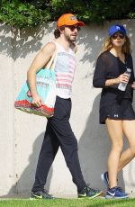 ELIZABETH OLSEN and Robbie Arnett at Farmers Market in Los Angeles 10/29/2017