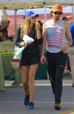 ELIZABETH OLSEN and Robbie Arnett at Farmers Market in Los Angeles 10/29/2017