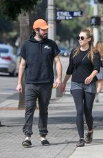 ELIZABETH OLSEN and Robbie Arnett Out in Los Angeles 10/03/2017