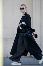 ELLE FANNING All in Black Out in New York 10/02/2017