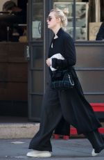 ELLE FANNING All in Black Out in New York 10/02/2017