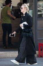 ELLE FANNING All in Black Out in New York 10/02/2017